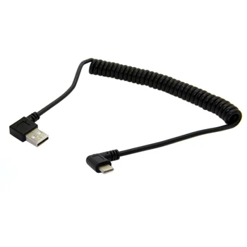 

10pcs/lot Cablecc Stretch USB-C 3.1 Type-C to Right Angled 90 Degree USB 2.0 Data Cable for Tablet & Mobile Phone