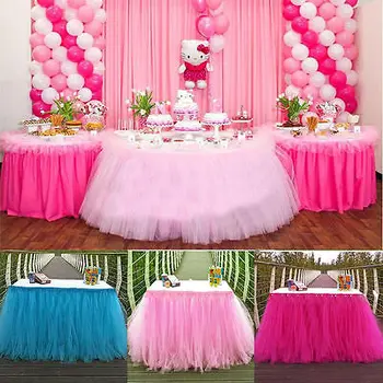 

New Style Tulle TUTU Table Skirt Tableware Wedding Party Xmas Table Cloth Baby Shower Birthday Party Decor