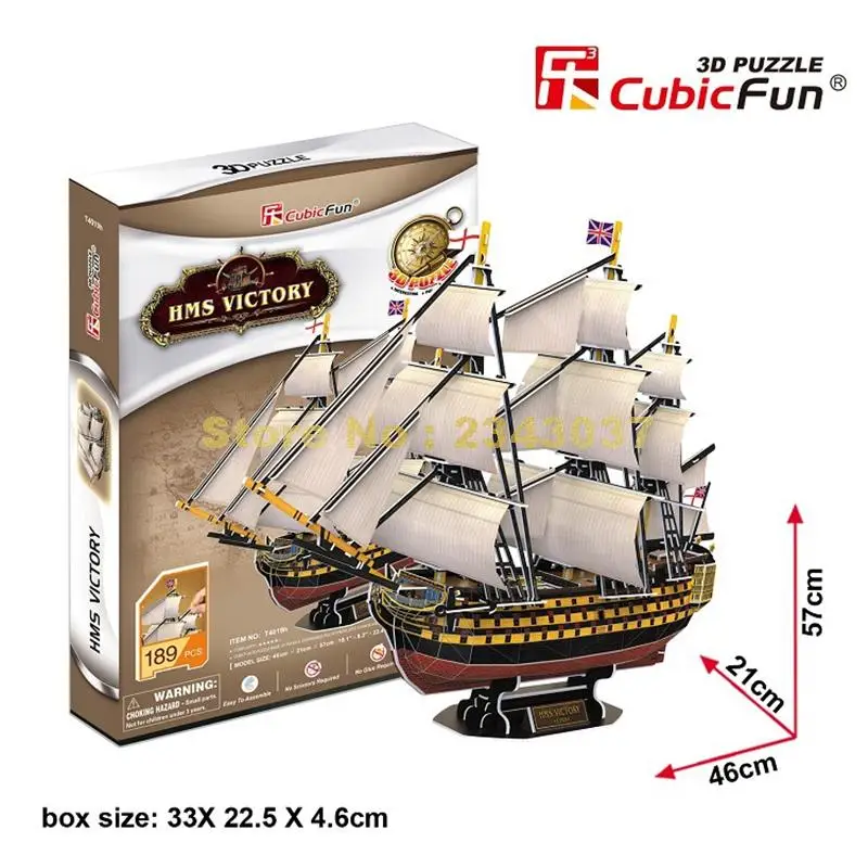 

Cubicfun T4019H England H.M.S Victory Boat Ship Paper Model 3D Puzzle