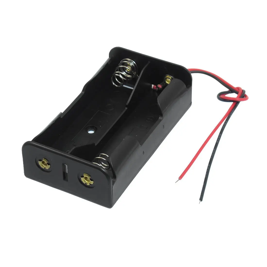 

Black 2 x 3.7V 18650 Pointed Tip Batteries Battery Holder Case w Wire Leads