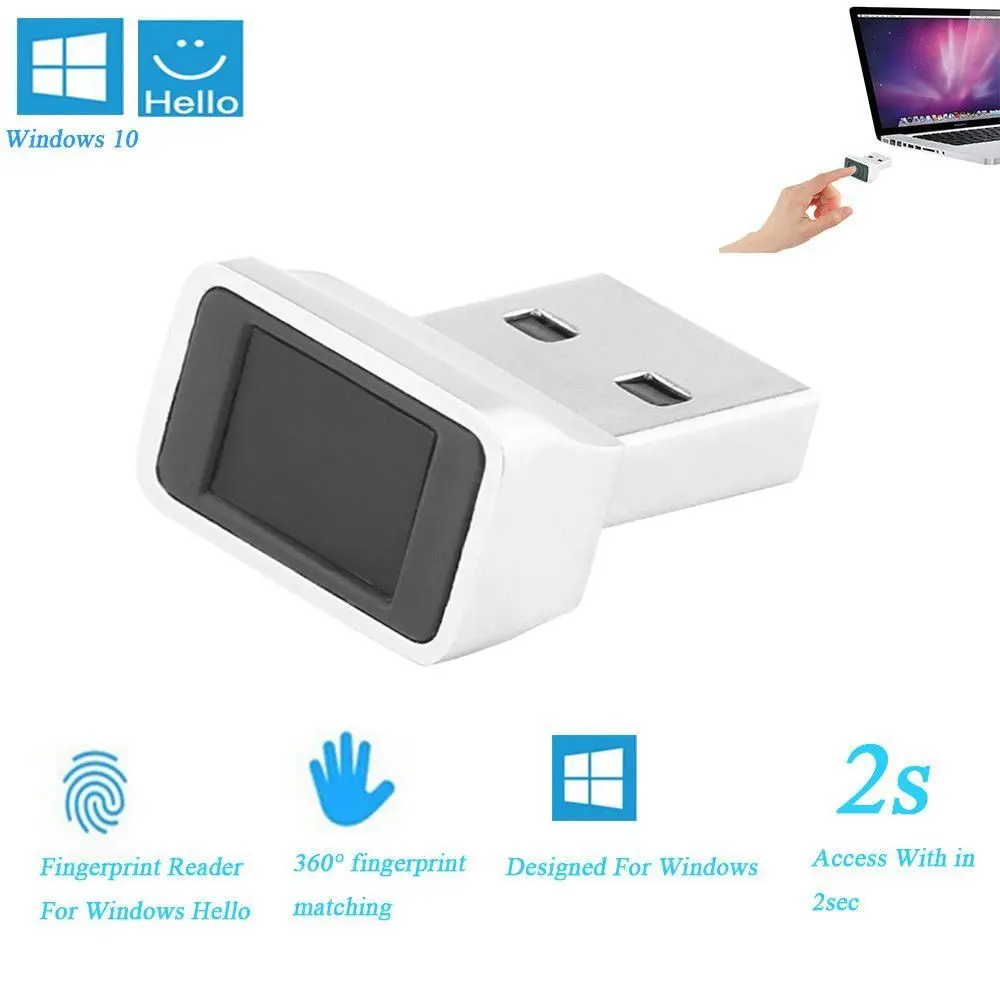 

USB Fingerprint Reader laptop Fingerprint Identification Windows Hello Encryption For Win10 360 Degree Touch Speedy Matching