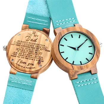 

Clock Natural Handmade Wood Watch for Women Men Leather Band Strap Creative Quartz Watch Movement Wooden Watch Best Gift for Dad