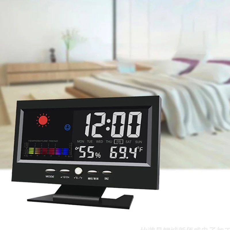 

Digital Alarm Clocks LCD Electronic Table Clock Sound Control smart alarm clock travel home office Desk Clocks
