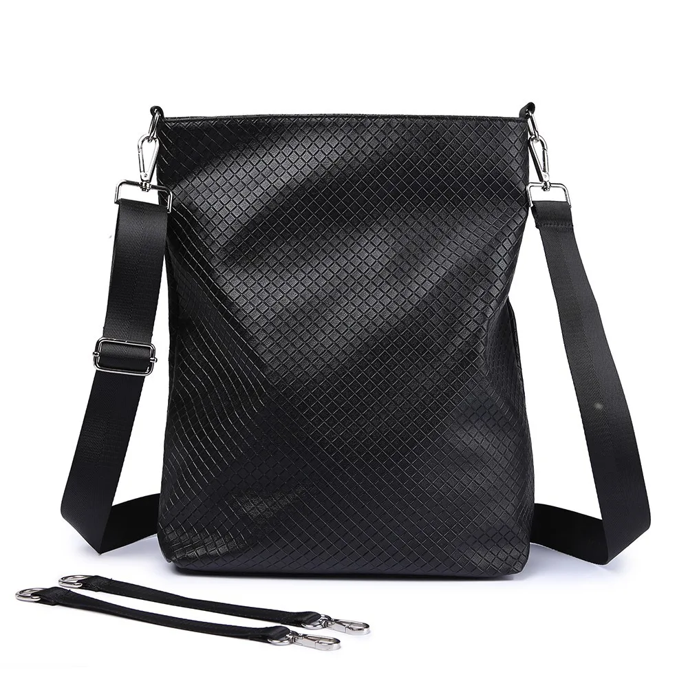 Crossbody كيس حفاضات للطفل الرعاية أسود منقوشة كبير قدرة حقيبة ساعي الحفاض تغيير أنيق حفاضات حقيبة حقيبة عربة أطفال