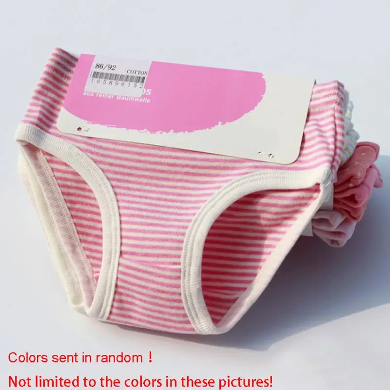 

1Pc Four Seasons Cotton kids print underwear stripe combed cotton briefs cute baby girls comfort briefs