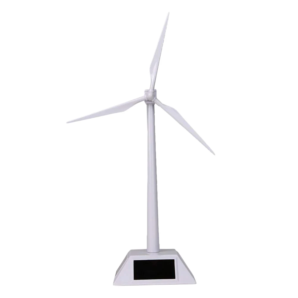 

1pc Windmills Model Desktop Solar-powered Solar-energy Plastic Ornament Windmill Model Wind Turbine Model for Boys