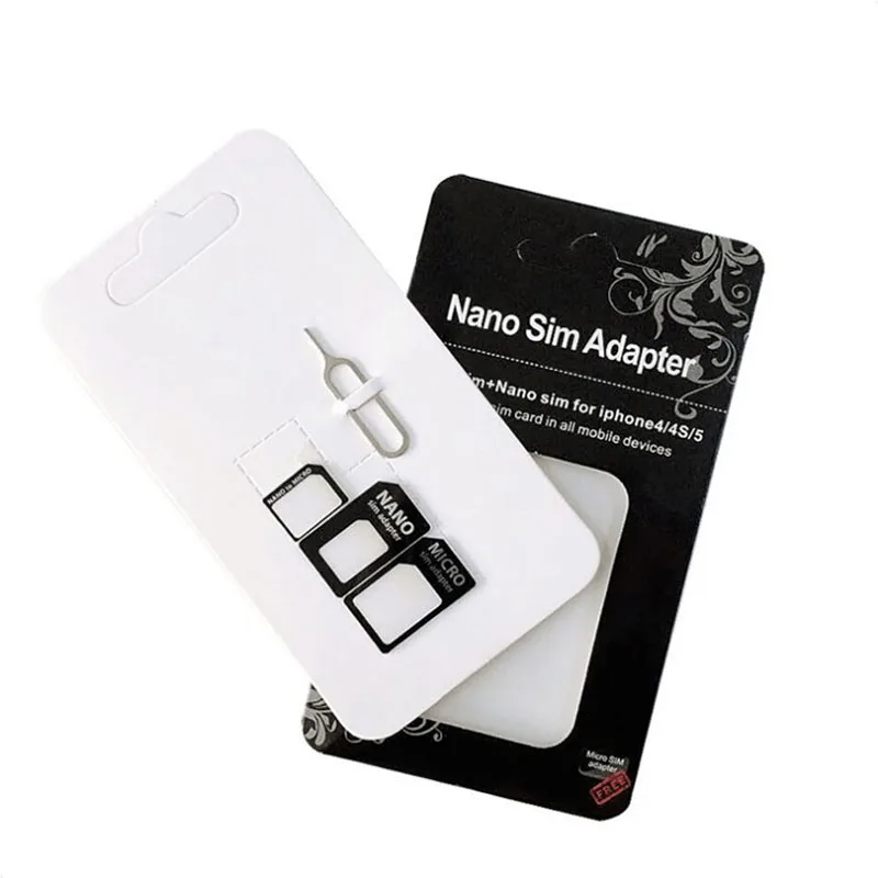 50 шт. 4 в 1 адаптер для SIM карты iPhone 5 nano sim Набор карт полный телефона Прямая