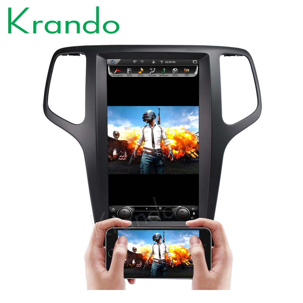 Sale Krando Android 6.0 13.3" Tesla Vertical screen car radio gps navigation for 2011-2013 JEEP Cherokee  multimedia system WIFI 3