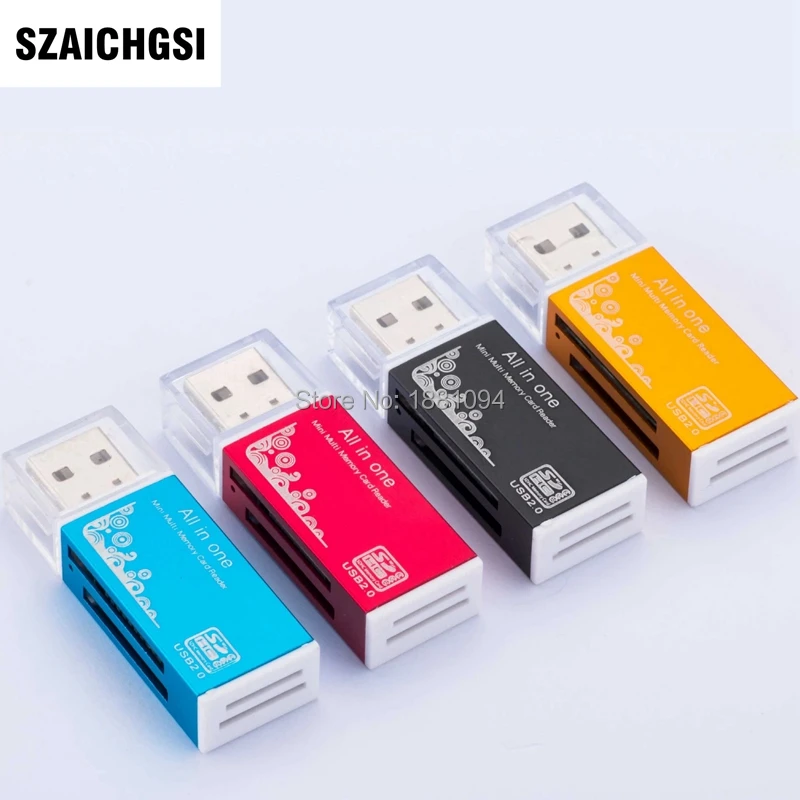 

wholesale 100pcs/lot Multi in 1 Memory SD Card Reader for Memory Stick Pro Duo Micro SD,TF,M2,MMC,SDHC MS card reader