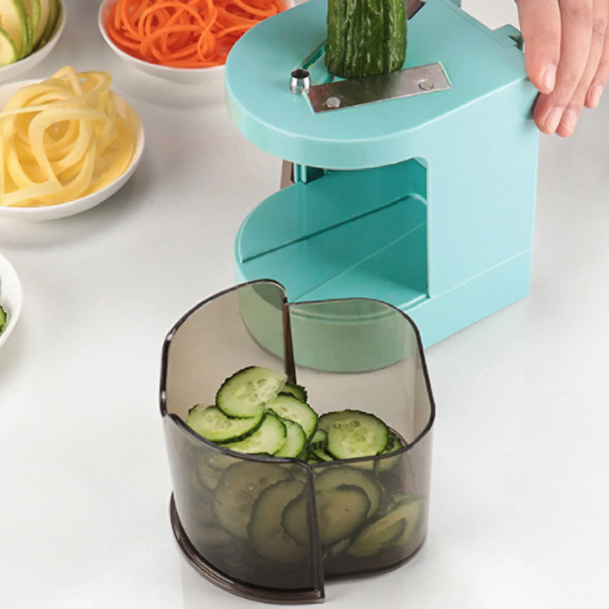 Pаспродажа Овощной спиратор регулируемые лезвия Veggie паста и спагетти салат спиральный слайсер Картофельная лапша из цуккини производитель