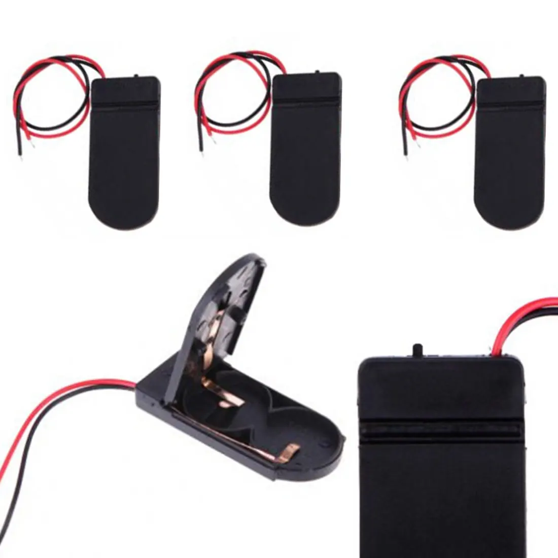 

1Pcs 6V LIR2032 CR2032 Button Cell Battery Socket Holder Case Cover With ON/OFF Switch and Cable Battery Holder Box