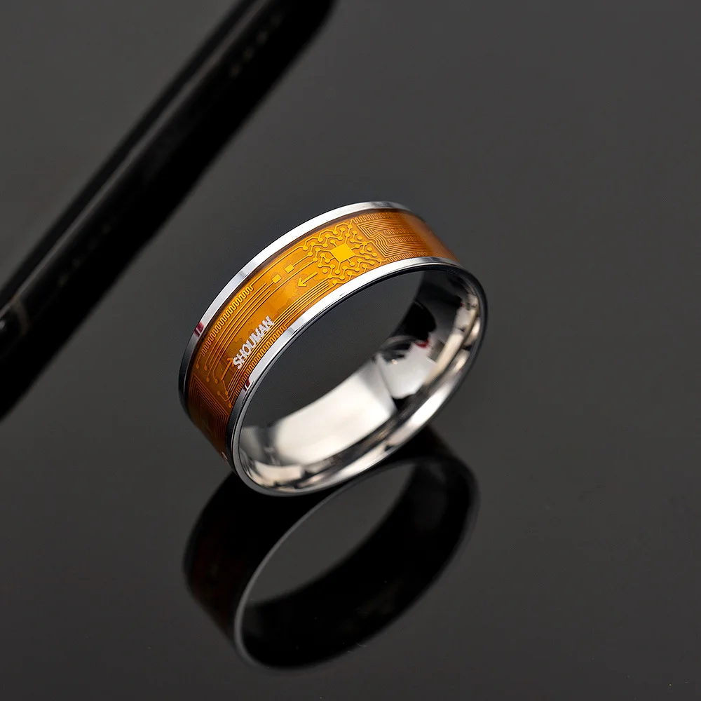Fine Jewel Smart Intelligent Ring for Men NFC Titanium Steel Men Women