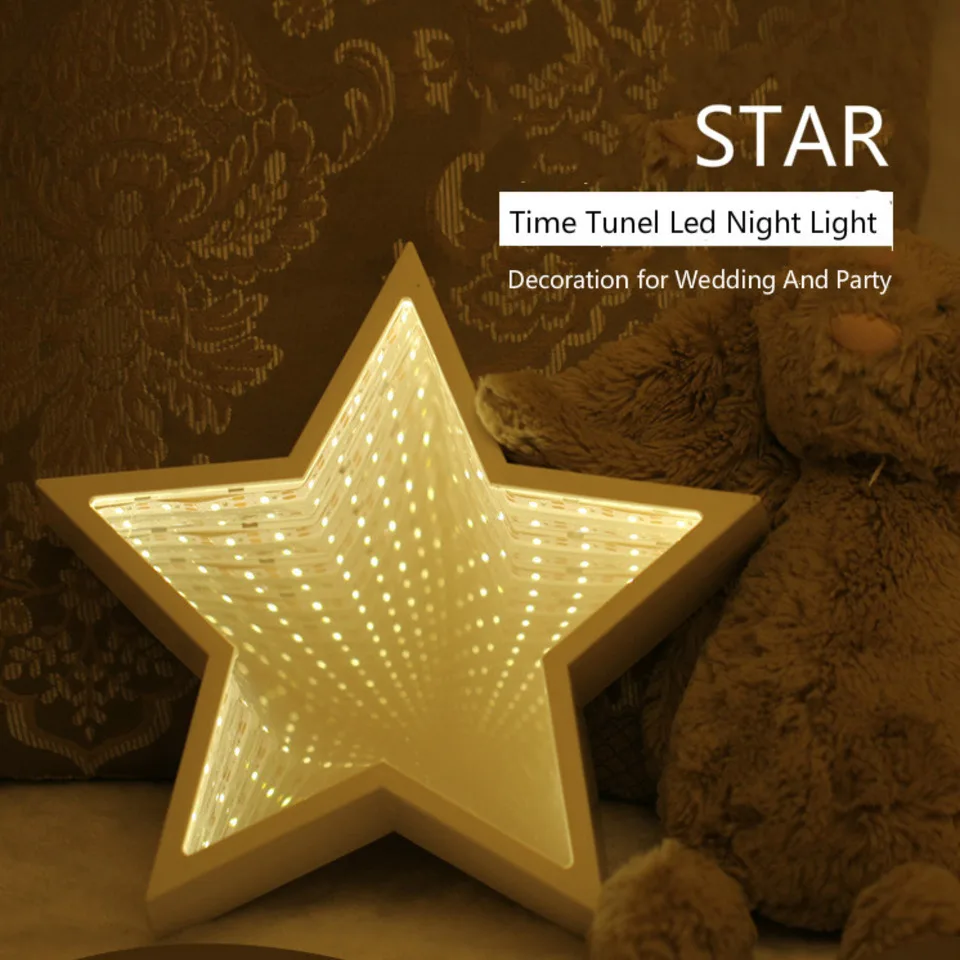 

INS Decoration Lamp Clouds Heart space-Time Tunnel night light mirror table lamps creative new Neon Night-light gift for kids