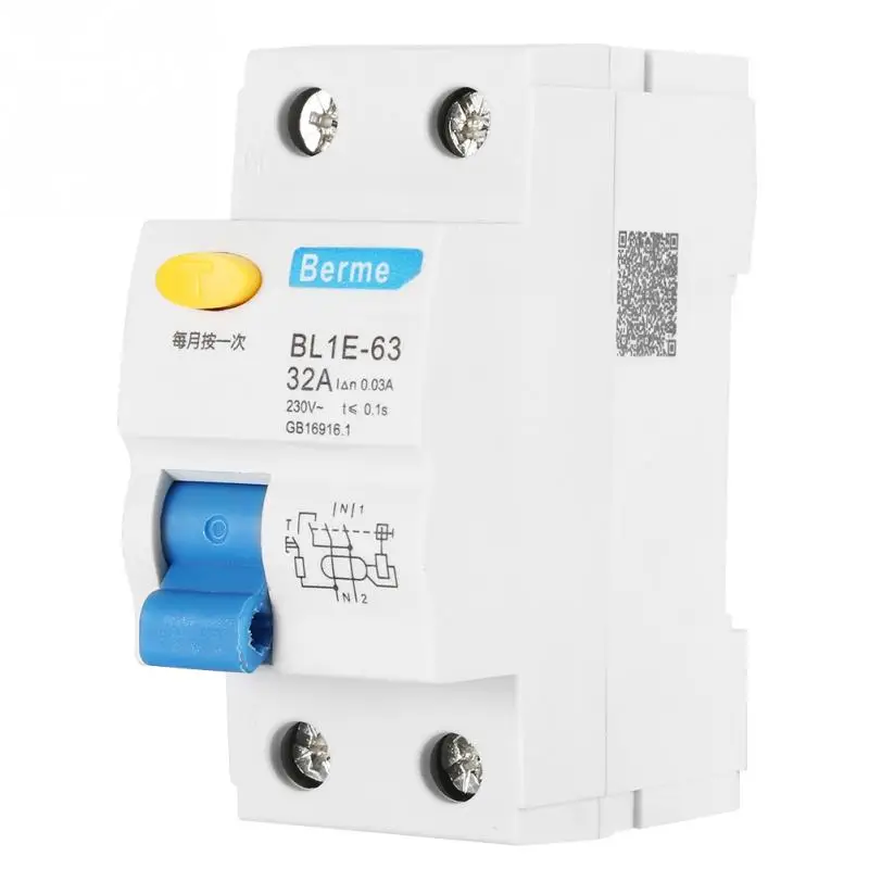 

BL1E-63 32A 1P+N RCCB Residual Current Circuit Breaker 230V 30mA Short Circuit Protection mini circuit breaker disjoncteur