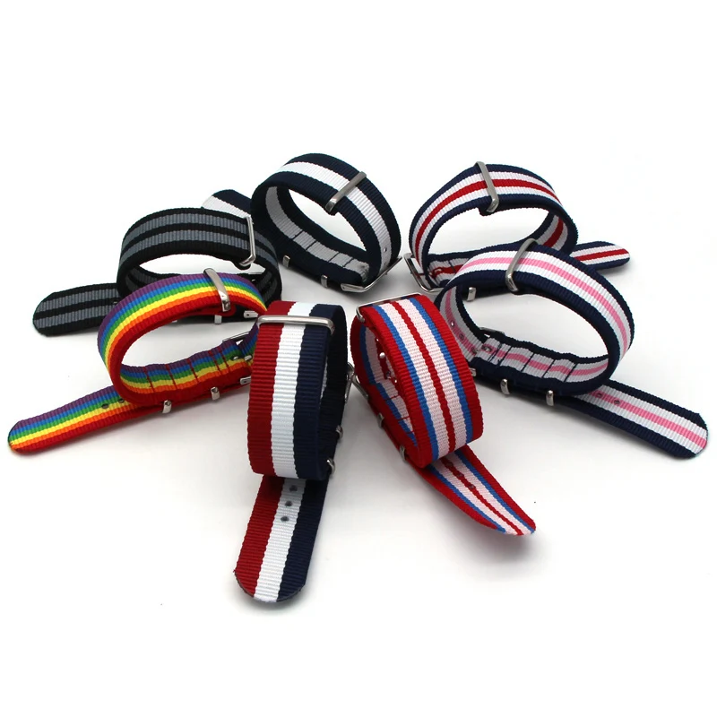 

18 20 22 24 mm Luxury Causal Army Sport Nato fabric Nylon watchband accessories Bands Buckle belt Canvas For Men Watch Strap
