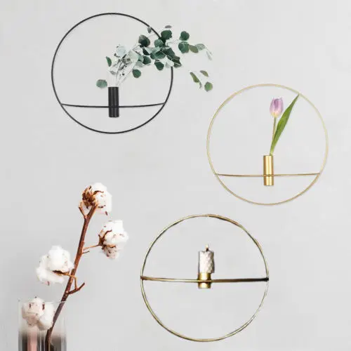 

Wall Mounted Candle Holder Metal 3D Geometric Tea Light Home Decor Candlestick