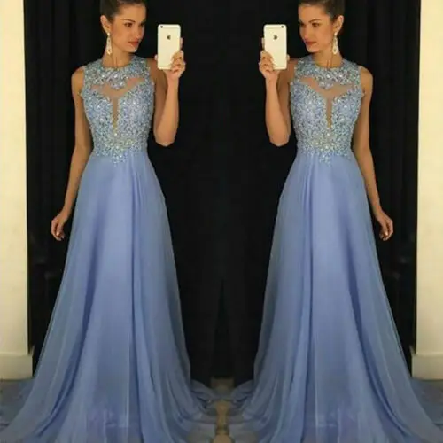 

2019 Womens Formal Maxi Long Lace Sleeveless Dress Prom Party Wedding Gown Female Dresses NEW Arrivals