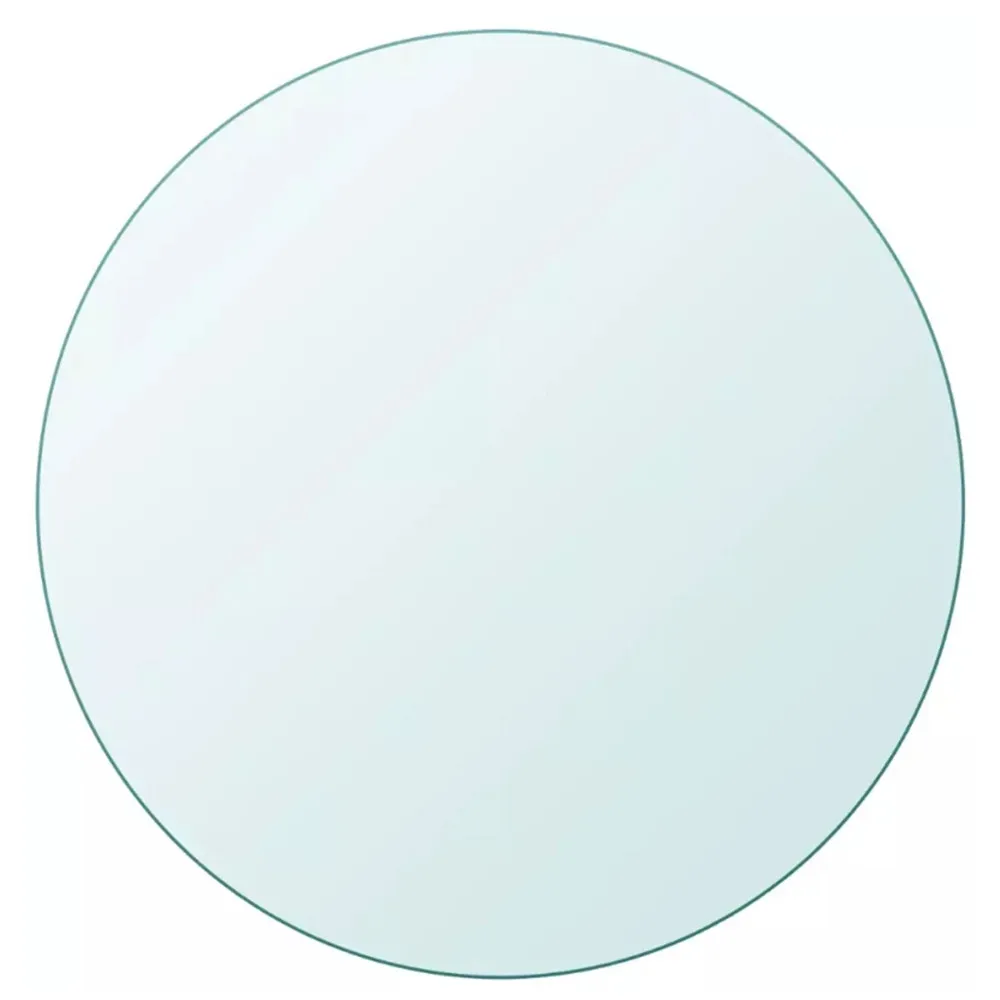 VidaXL Durable Table Top Transparent Tempered Glass Round 700 Mm/ 800 Mm Cafe Table Top Dining / Coffee / Garden Table Top