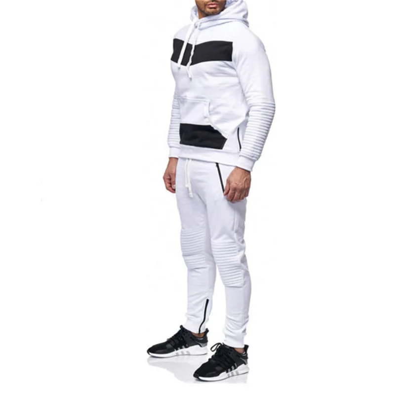 Sport Two Piece Set Top and Pants For Men Thick Patchwork Hoodie Pullover Sweatshirt Sweatpants Man Clothes Tracksuit M-3XL Sport Two Piece Set Top and Pants For Men Thick Patchwork Hoodie Pullover Sweatshirt Sweatpants Man Clothes Tracksuit M-3XL