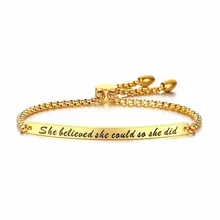 Крючок браслет манжеты цепочка вдохновляющие Нержавеющая сталь минималистский Тощий браслет изделия Девушки подарки на выпускной