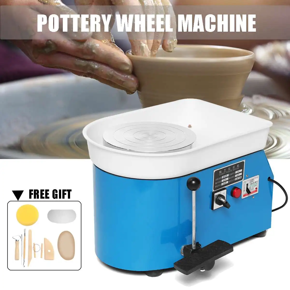 

250W 220V 25CM Electric Pottery Wheel Machine Ceramic Pottery Forming Machine DIY Clay Tool For Pottery Bar