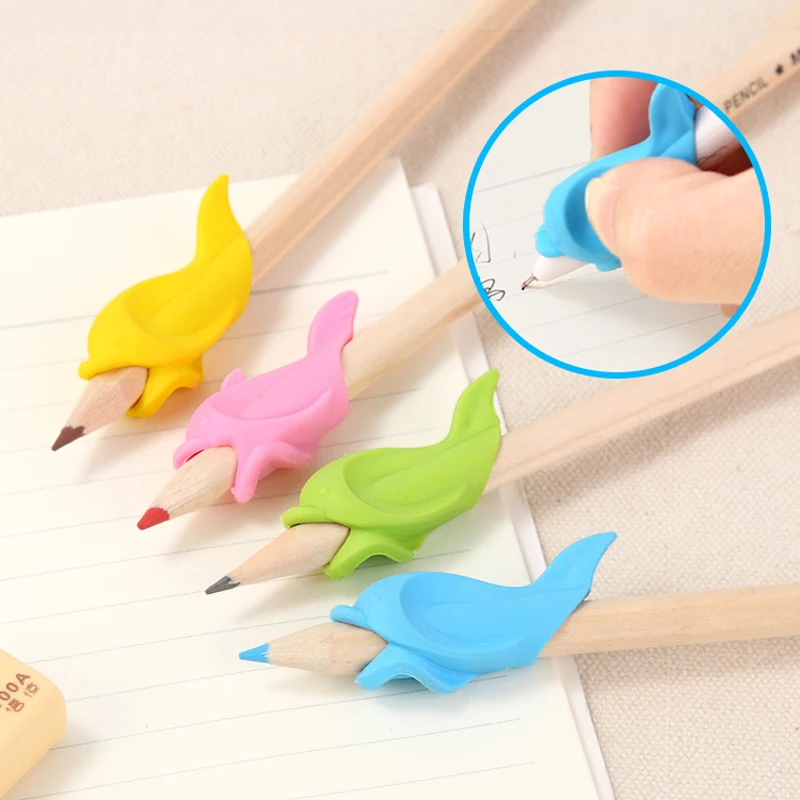 

3PCS Pencil Holding Practise Dolphin Fish Writing Posture Correction Device Silicone Hold A Pen Corrector For Children Students