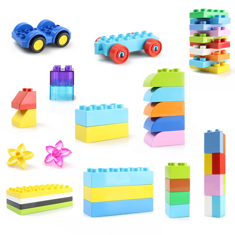 Big Size DIY Building Blocks Swing Dinosaurs Figures Animal Accessories Toys For Children Compatible Legoed Duplo City Brick Toy