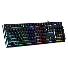 P010 Flutuante Led Retroiluminado Backlight Teclado Para Jogos Teclado Gamer Usb Com Semelhante Sensação Mecânica Multi-Linguagem Apoio