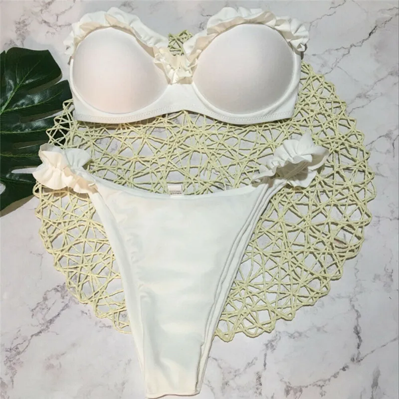

Trendy women clothes Strapless Lace Swimwear Padded Push-up Swimsuit Bikini Sexy Bathing Suit