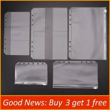 Прозрачный ПВХ держатель для карт для А5 А6 А7 кольца для переплета блокнот 6 отверстий сумка на молнии мешочек дневник аксессуары для планировщика