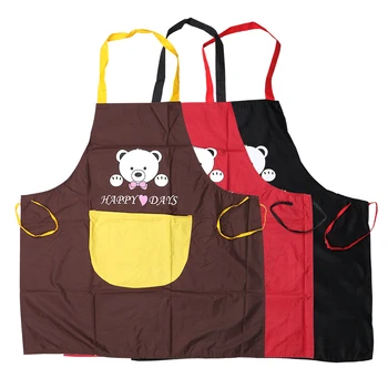 

Cooking Apron With Pockets For Man Woman Home Kitchen Chef Restaurant Waiter Apron Cartoon Bear Microfiber Aprons