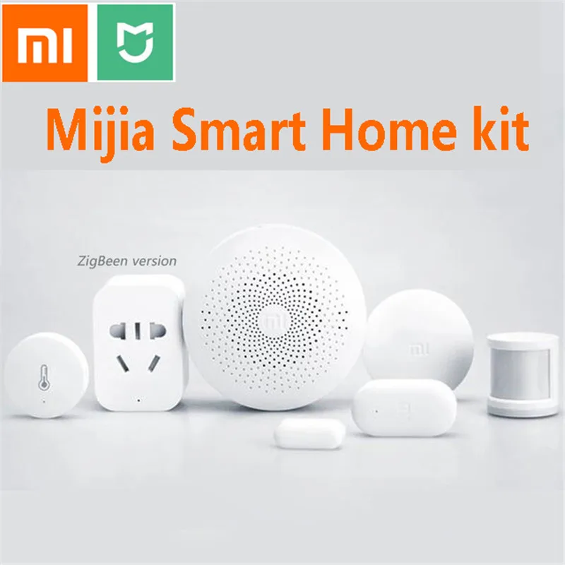 Xiaomi умный дом Комплект Mijia шлюз двери окна человеческого тела датчик температуры и влажности Датчик беспроводной переключатель Zigbee розетка куб