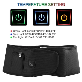 

USB Wireless Electric Heating Waist Belt Uterus Abdomen Support Warm Massage Brace Belt Brace Support b