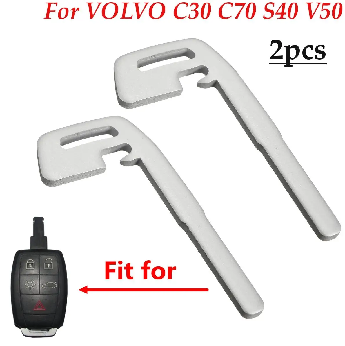 

1pc/2PCS Remote Entry Keyless Case Blade Blank Uncut Key Case Insert Replacement For VOLVO S40 2005-2010 V50 2005-2011