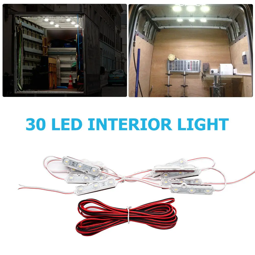 12V 30 Interior LED Super Bright White Light Kit Upgrade Package Kit