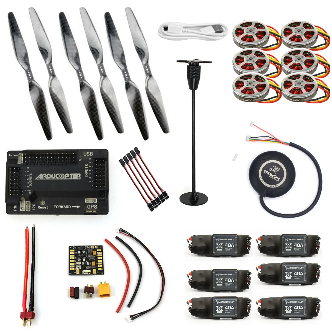 

RC HexaCopter Aircraft ARF Electronic:GPS APM2.8 Flight Control 350KV Brushless Motor 40A ESC F05423-I