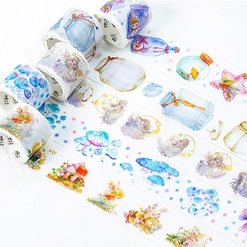 

3.5-4cm*5m Office Mushroom Castle Cute w33 DIY Scrapbooking Stikcer Creative Adhesive Decoration Washi Tape
