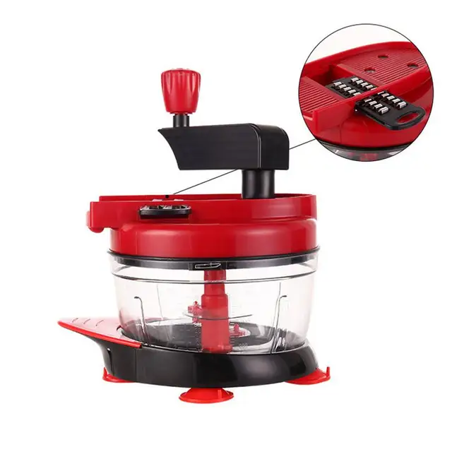 Manual Food Chopper Stainless Steel Pull String Hand Held Veggie Processor Chop Fruit Vegetable