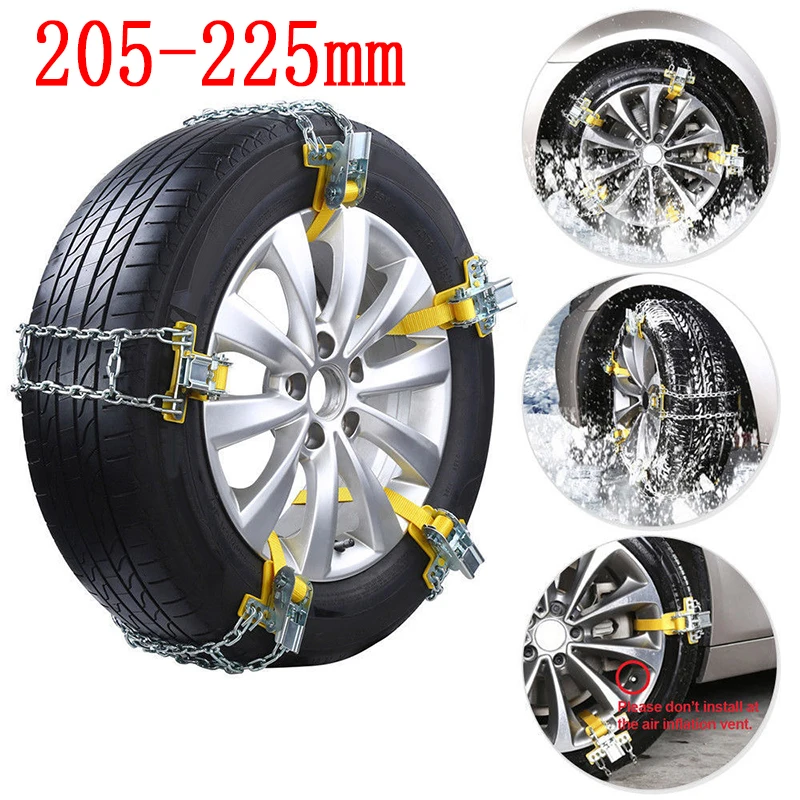 

Soft Pad Anti-skid Chains For Car Snow Icy Muddy Road Wheel Tyre Tire 205-225mm