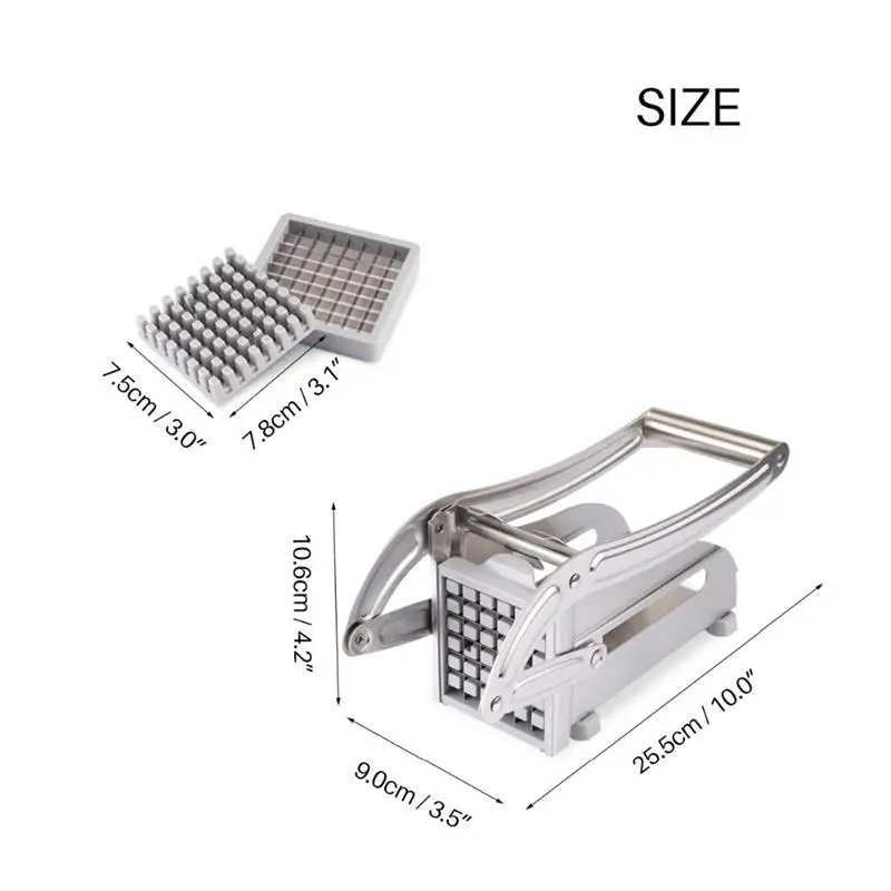 Stainless Steel French Fry Cutter Potato Chips Cutter Cutting Machine Maker Slicer Gadgets Kitchen Accessories Vegetable Chopper