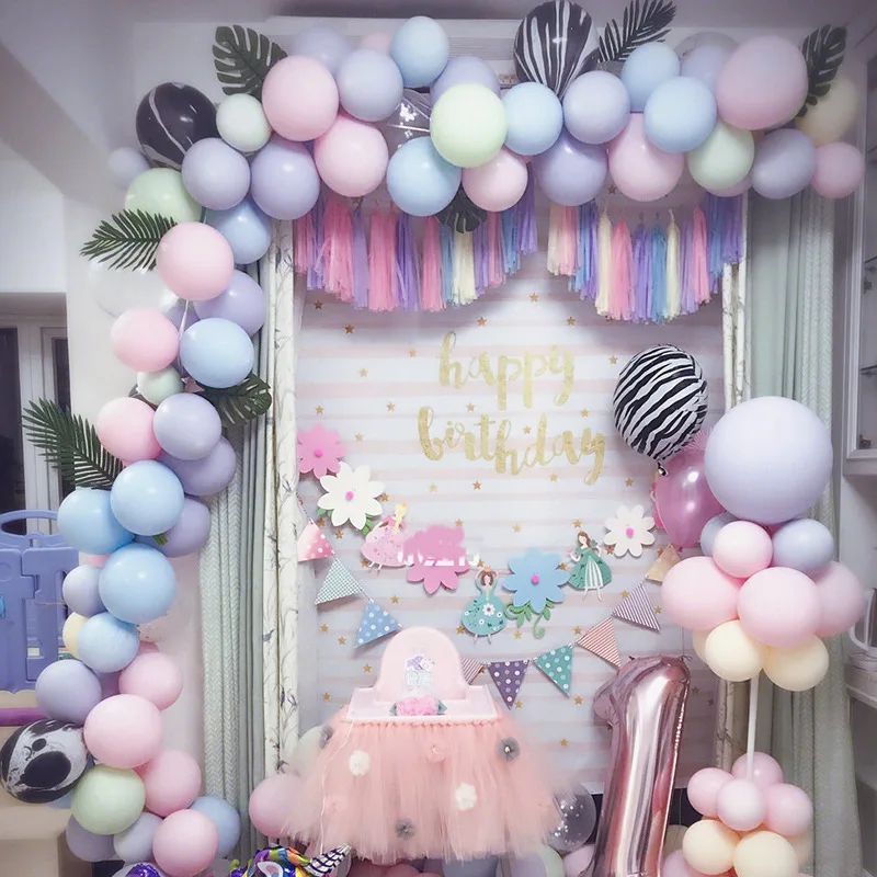 Полный Macaron воздушный шар цепочка набор Романтический 3D Шар АРКА фон настенный
