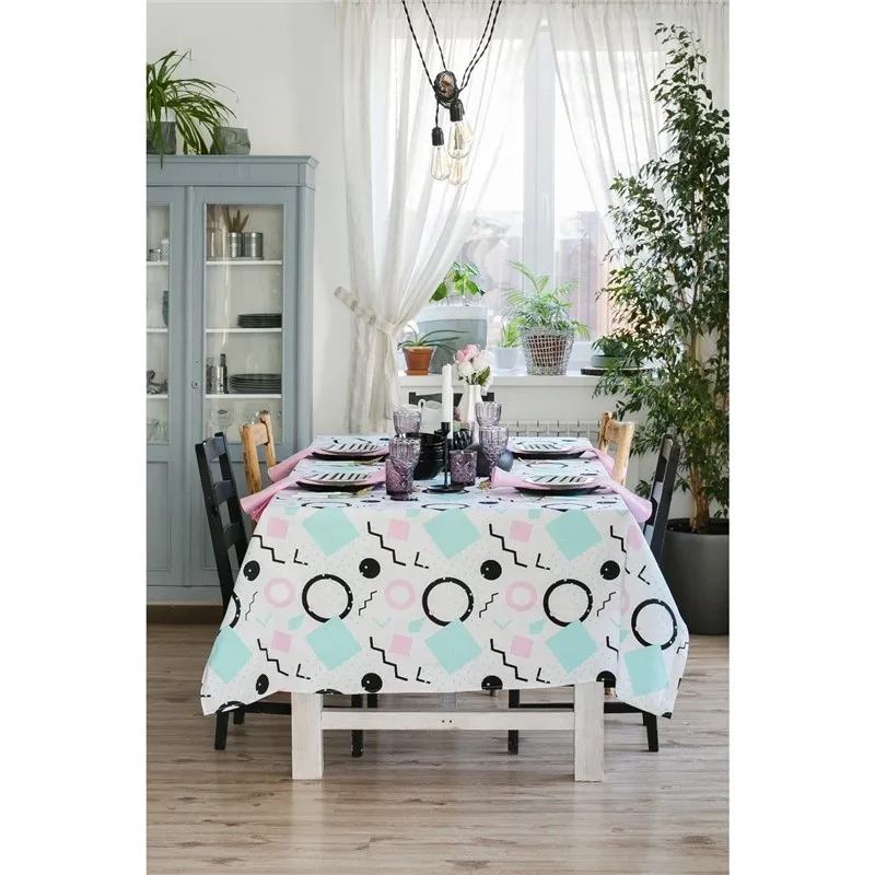 Скатерть Этель Квадраты 150×280 см репс пл. 130 г/м² 100% хлопок | Дом и сад