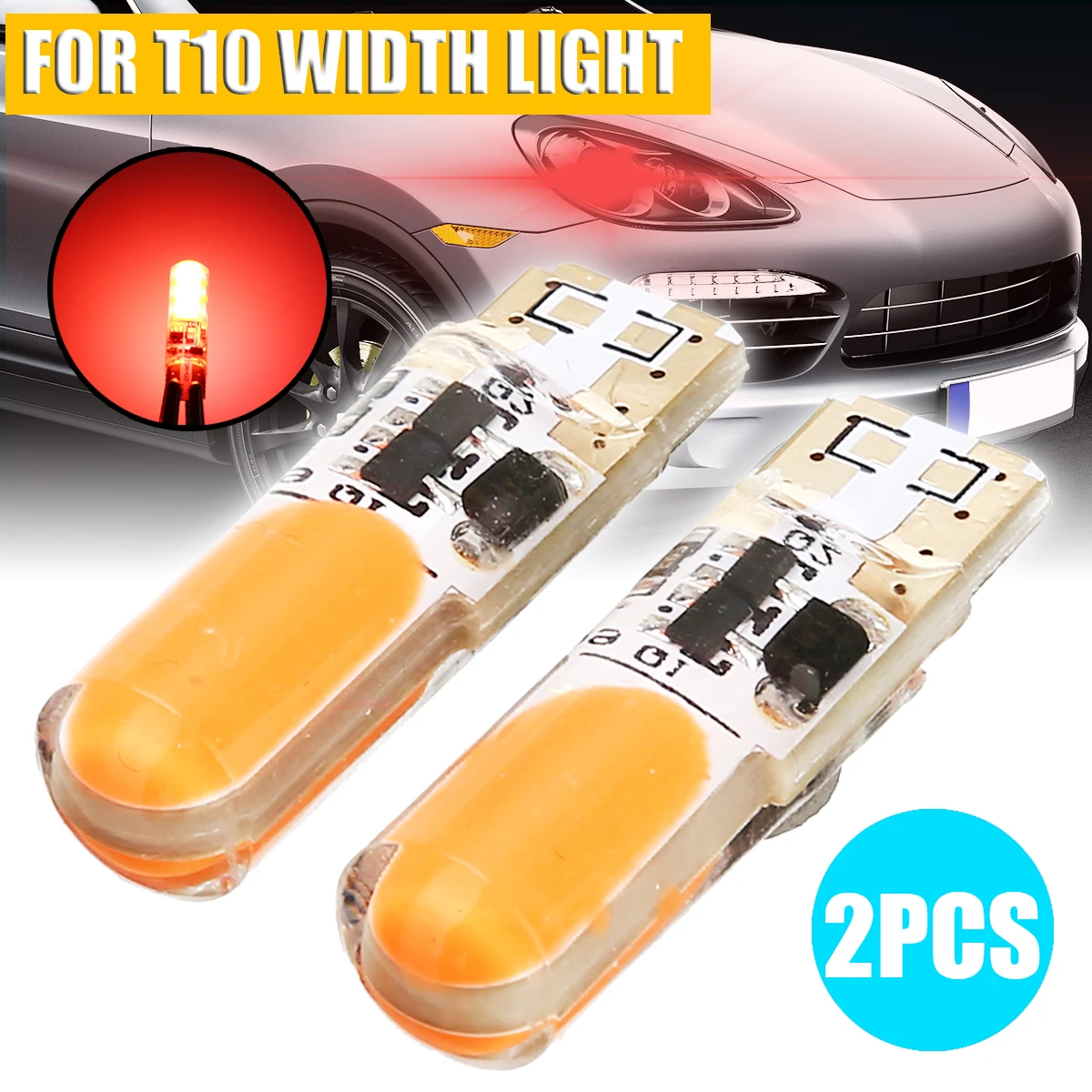 

Car Light Source 2pcs 12V 12SMD LED Orange Flash Strobe Light T10 W5W COB LED Car Silica Width Signal Light Bulb