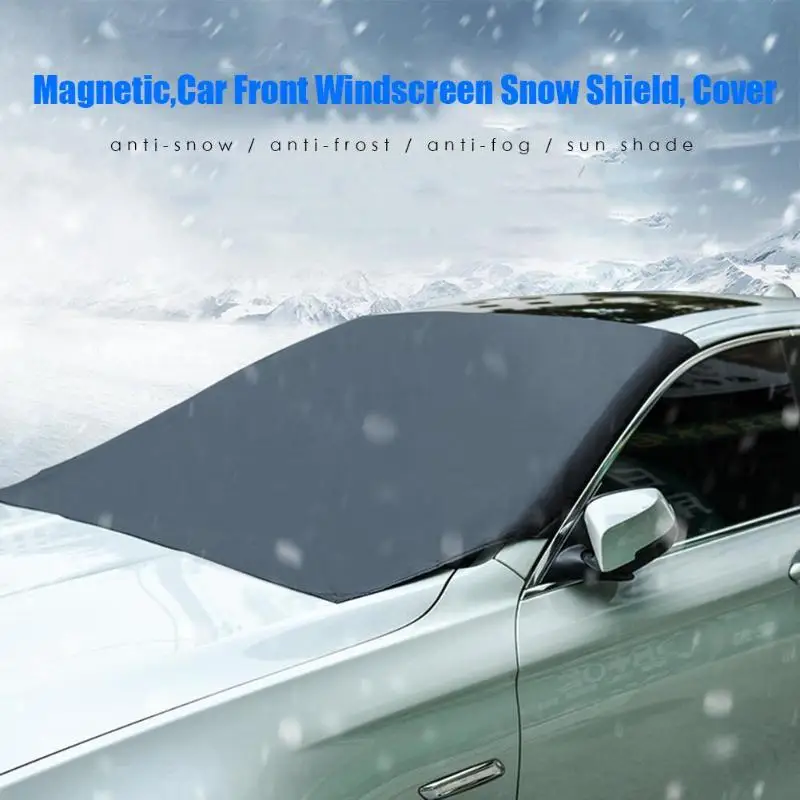 210x120 см универсальная Магнитная Защитная пленка для лобового стекла автомобиля, защита от снега и льда, черная защита от солнца на лобовое стекло