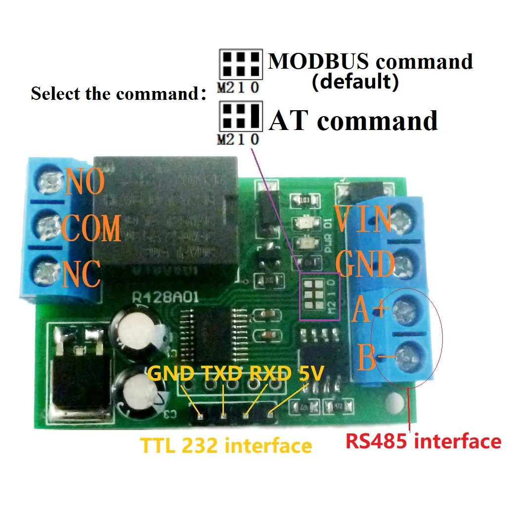 Релейный коммутатор 2 в 1 RS485 & RS232(TTL) AT Modbus RTU плата ПК USB COM UART с последовательным