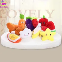 10PCS/pack Pet Chew Cotton Fruit Play Toys Lovely Pet Dog Puppy Cat Tugging Chew Squeaker Quack Sound Toy Chew Plush Play Toys