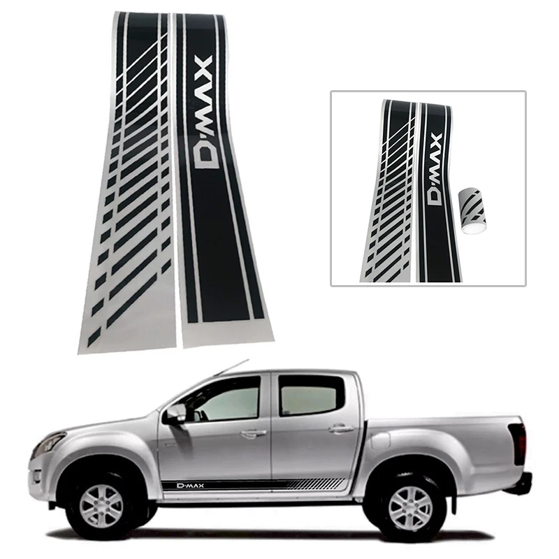 

2pcs Set Gradient Side Stripe Graphic Vinyl Sticker DIY Car Body for 2016 ISUZU DMAX Beast PICKUP Accessories