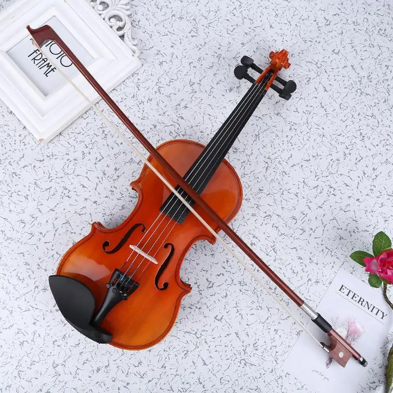 

High-end Matte Solid Wood Violin 1/8 Craft Stripe Violino for Kids Students Beginner with Case Bow Musical Instrument