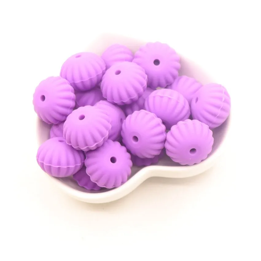 

kwd 50pc / lot silicone pumpkin beads mini baby teeth beads Chwe silicone pacifier care necklace tool Bpa free pumpkin beads