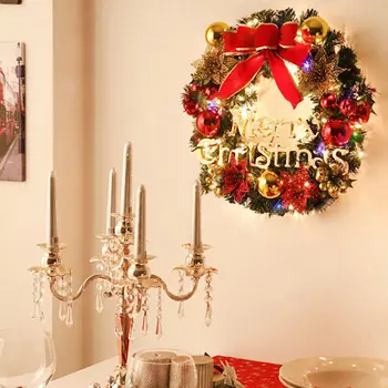 

Christmas Wreath Christmas Tree Round Ring Handcrafted Elegant Holiday Wreath Pine Wreath Door Wall Garland Decoration